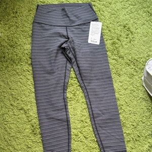 Lululemon High Times Pants sz 8 BNWT black and white striped